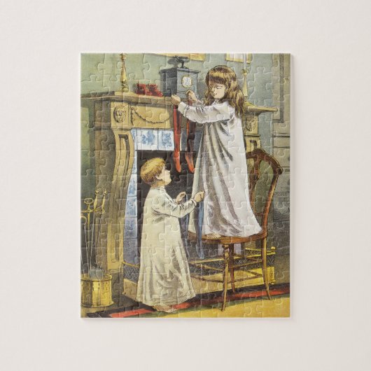 Victoriaans Kerstmis, Kinderen Kerstsokken Legpuzzel (Verticaal)
