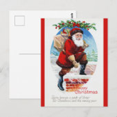 Victoriaans Kerstmis met de  kerstman Briefkaart (Voorkant / Achterkant)