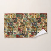 Victoriaans kerstmis met kinderen collage bad handdoek (Handdoek)