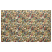 Victoriaans kerstmis met kinderen collage stof (Fat Quarter)