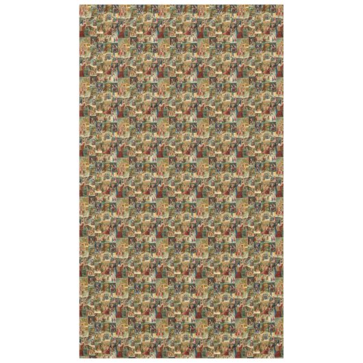 Victoriaans kerstmis met kinderen collage tafelkleed (Voorkant)