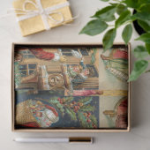 Victoriaans kerstmis met kinderen collage tissuepapier (Geschenk)