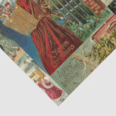 Victoriaans kerstmis met kinderen collage tissuepapier (Detail)