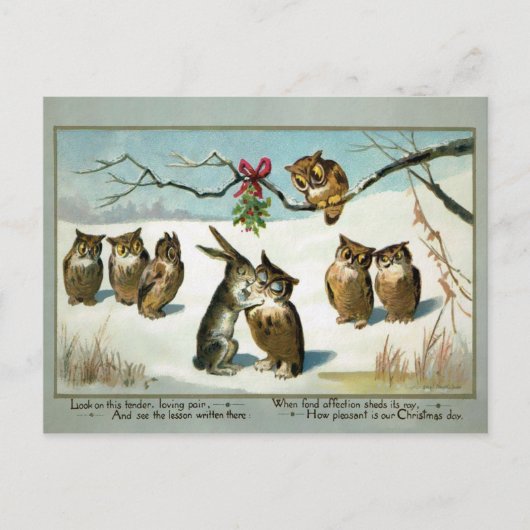 Victoriaans kerstmis met Mistletoe Briefkaart (Voorkant)