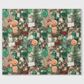  Victoriaans Kerstmis Radiance Collage Cadeaupapier (Vlak)