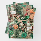  Victoriaans Kerstmis Radiance Collage Inpakpapier Vel (In situ)