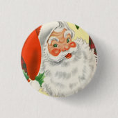 Victoriaans kerstmis ronde button 3,2 cm (Voorkant)