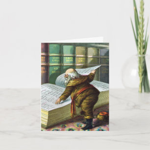 Victoriaans Kerstmis, Santa Claus Dank je Bedankkaart