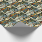 VICTORIAANS KERSTMIS VINTAGE CADEAUPAPIER (Hoek)