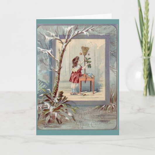 Victoriaans Kerstmiskaart Feestdagen Kaart (Voorkant)