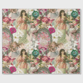 Victoriaans kerstmug cadeaupapier (Vlak)