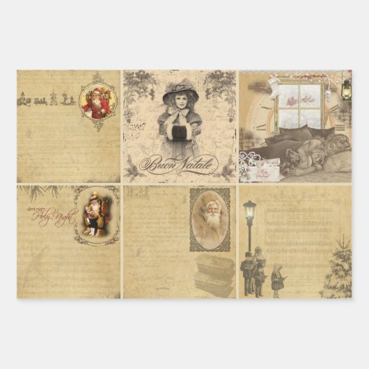  Victoriaans kerstmuziek en feestdagen Inpakpapier Vel (Voorkant 3)