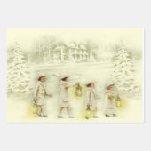 Victoriaans kerstmuziek en feestdagen Inpakpapier Vel (Voorkant 2)