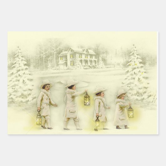  Victoriaans kerstmuziek en feestdagen Inpakpapier Vel (Voorkant 2)