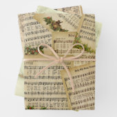  Victoriaans kerstmuziek en feestdagen Inpakpapier Vel (In situ)