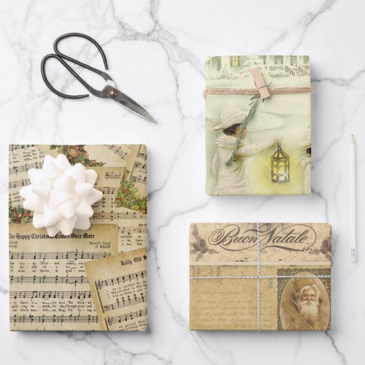 Victoriaans kerstmuziek en feestdagen Inpakpapier Vel (Voorkant)