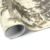  Victoriaans Kerstmuziek Santa Beige Cadeaupapier (Rol Hoek)