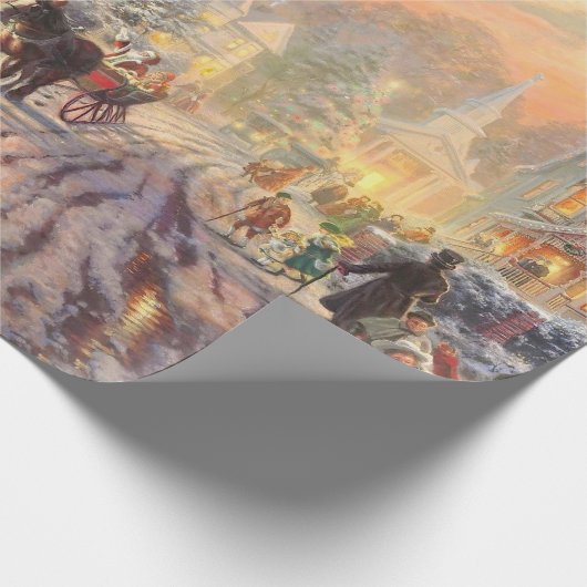 Victoriaans kerstnacht Vintage Cadeaupapier (Hoek)