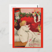 Victoriaans kerstochtend Een vrolijk kerstfeest Briefkaart (Voorkant / Achterkant)