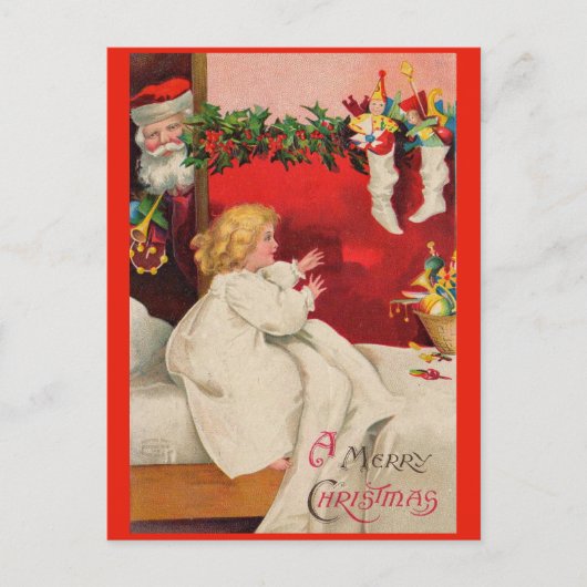 Victoriaans kerstochtend Een vrolijk kerstfeest Briefkaart (Voorkant)