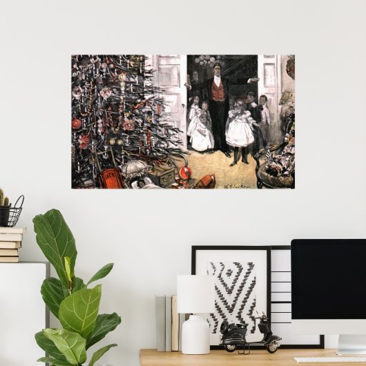 Victoriaans kerstochtend poster (Thuiskantoor)