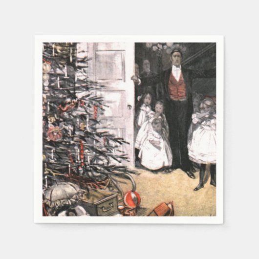 Victoriaans kerstochtend servetten (Voorkant)