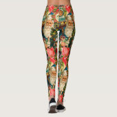Victoriaans kerstpapier voor gevierd kerstmis leggings (Achterkant)