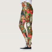Victoriaans kerstpapier voor gevierd kerstmis leggings (Links)