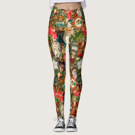 Victoriaans kerstpapier voor gevierd kerstmis leggings