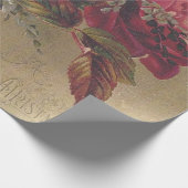 Victoriaans kerstpapier voor Rozen Cadeaupapier (Hoek)