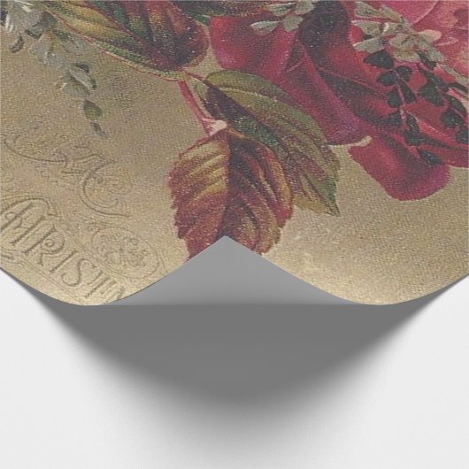 Victoriaans kerstpapier voor Rozen Cadeaupapier (Hoek)