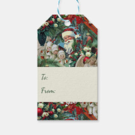 Victoriaans Kerstportret Cadeaulabel