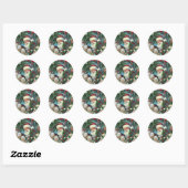 Victoriaans Kerstportret Ronde Sticker (Vel)