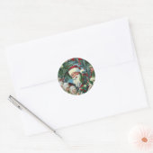Victoriaans Kerstportret Ronde Sticker (Envelop)