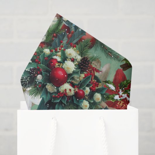 Victoriaans Kerstportret Tissuepapier (Cadeauzakje)