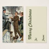Victoriaans kerstpostbezorging Visitekaartje (Voorkant /achterkant)