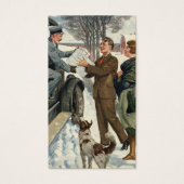  Victoriaans kerstpostbezorging Visitekaartje (Voorkant)