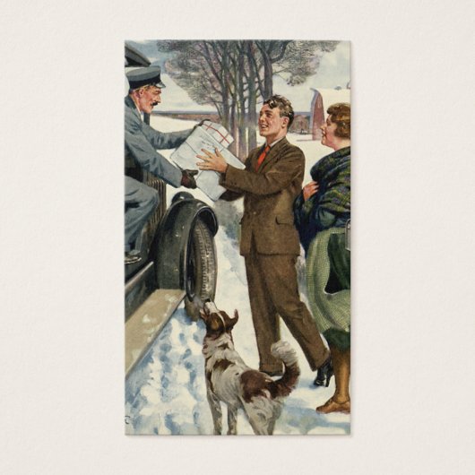 Victoriaans kerstpostbezorging Visitekaartje (Voorkant)