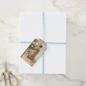 Victoriaans kerstrecorder feestdag cadeaulabel (Met Touw)