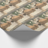 Victoriaans kerstrecorder  feestdag cadeaupapier (Hoek)