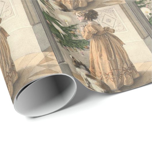 Victoriaans kerstrecorder  feestdag cadeaupapier (Rol Hoek)