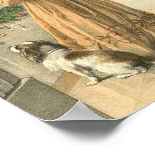 Victoriaans kerstrecorder  feestdag poster (Hoek)