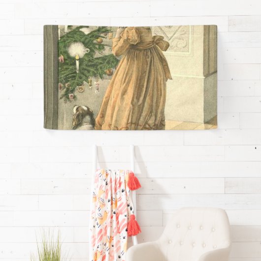 Victoriaans kerstrecorder  feestdag spandoek (Insitu)