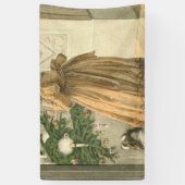 Victoriaans kerstrecorder feestdag spandoek (Verticaal)