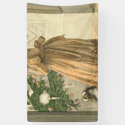 Victoriaans kerstrecorder  feestdag spandoek (Verticaal)