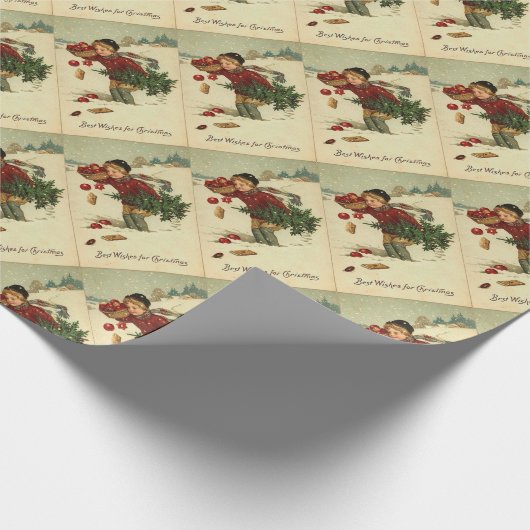 Victoriaans kerstrecorder met   cadeaupapier (Hoek)