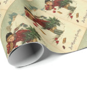 Victoriaans kerstrecorder met   cadeaupapier (Rol Hoek)