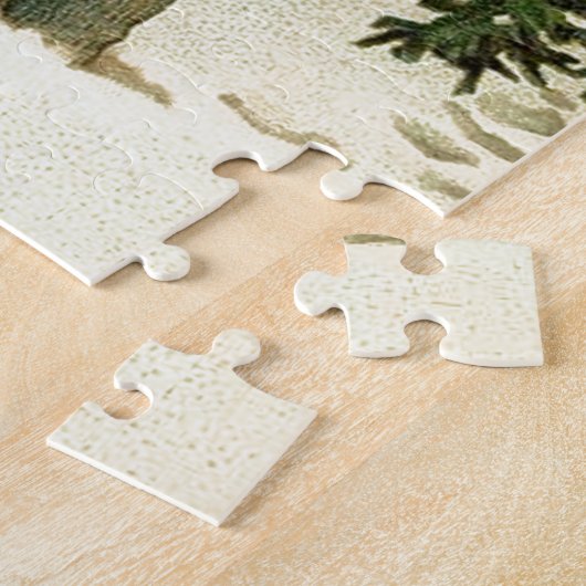 Victoriaans kerstrecorder met   legpuzzel (Zijkant)