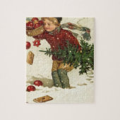 Victoriaans kerstrecorder met   legpuzzel (Verticaal)