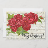 Victoriaans kerstrode rode rode rode rode rode rod feestdagenkaart (Voorkant)